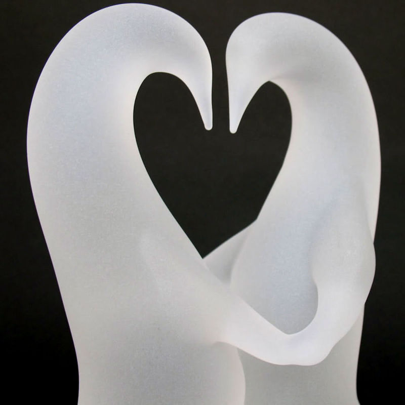 Penguin Figurines Dancing Glass Wedding Decoration of Cake Topper