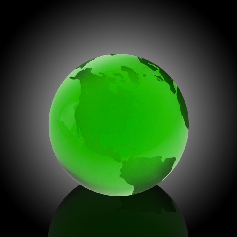 Green Globe with Flat Bottom (#970-C1113)