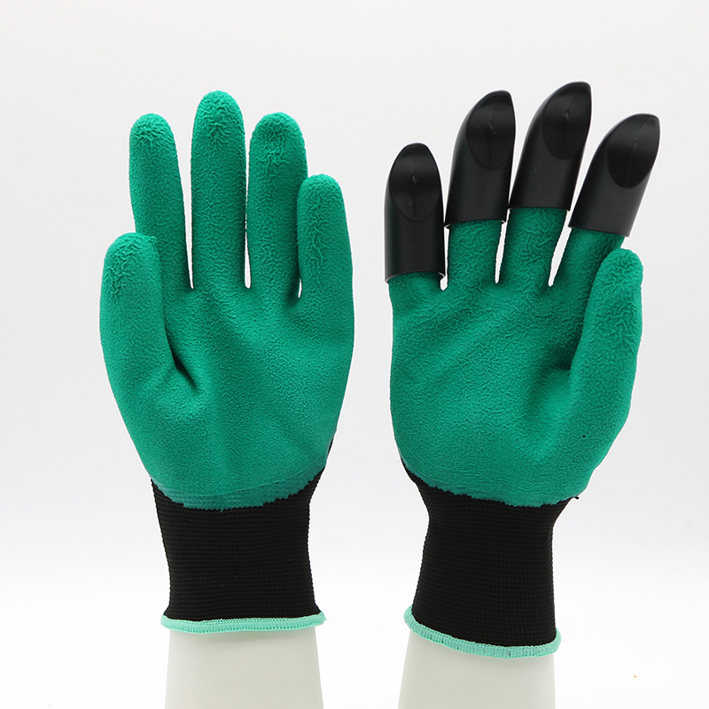 CE EN 388 Anti Slip Oil Chemical Resistant Latex Gloves with Claw