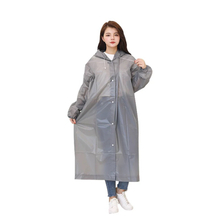 Grey Waterproof Long Gown EVA Raincoat for Rainy Day 