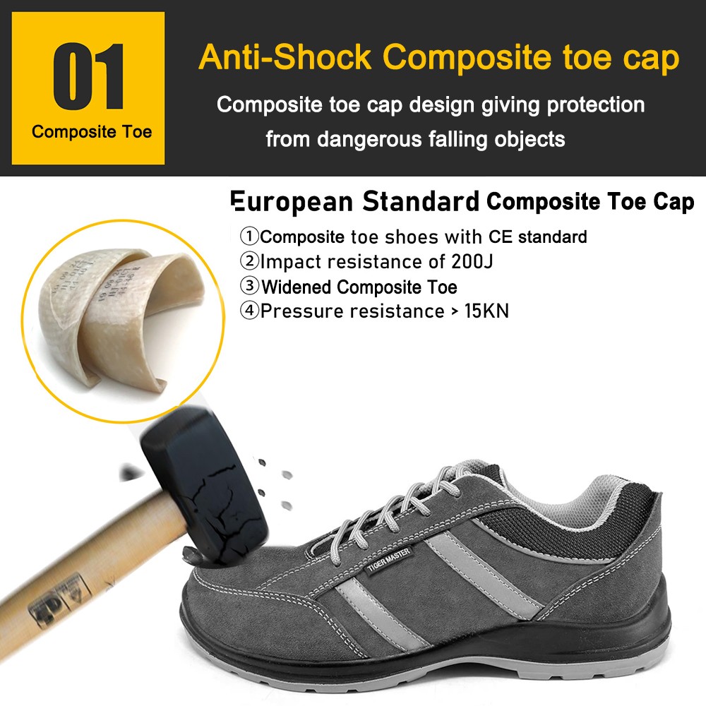 Anti Slip Metal Free Safety Shoes with Composite Toe