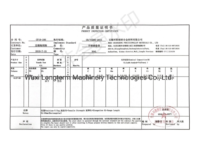 Customized Width 304 Stainless Steel Laser Cutting Metal Strip
