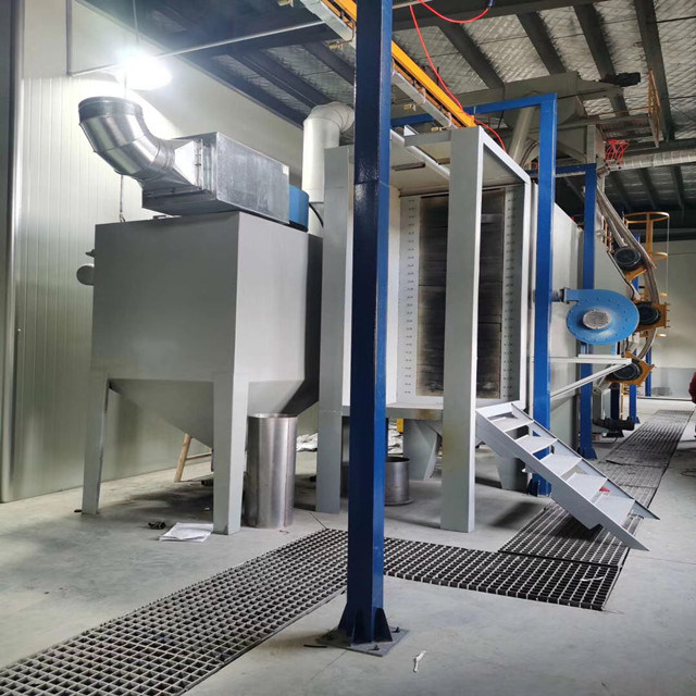 Fully Automatic Electrostatic Powder Coat Booth, Long Service Life Robot Transfer System Painting Booth/