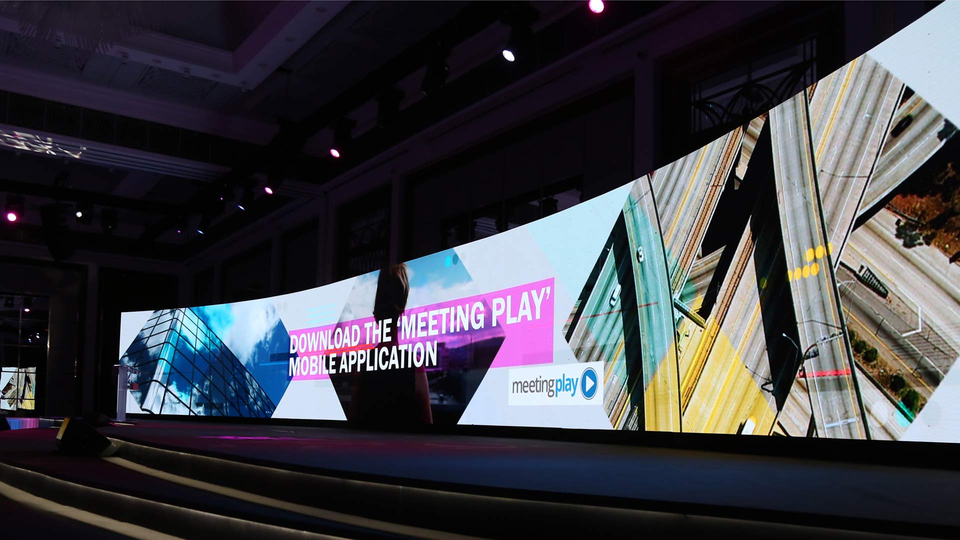 P3.91 Creative Video Curved Led Video Wall para escenario de fondo