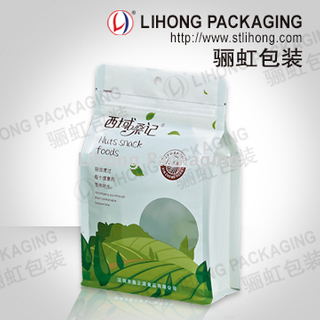 Eight Side Seal Standing Zipper Bag with Transparent Window