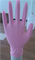 disposable pink color Ding nitrile glove
