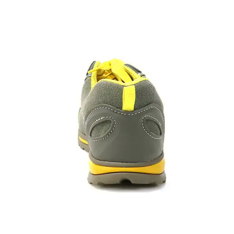 Grey Suede Leather Rubber Sole Steel Toe Safety Shoes Women