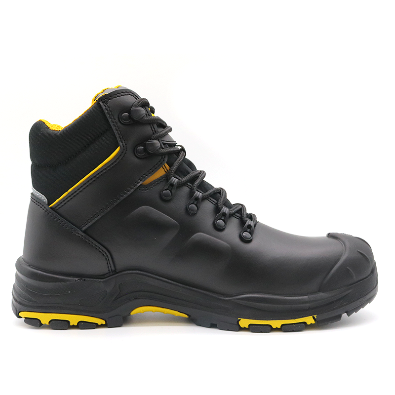 Black Leather Composite Toe Men Safety Boots Waterproof