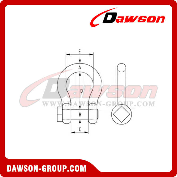 GRILLETE DE ARRASTRE TIPO ARCO, CABEZA CUADRADA - DAWSON GROUP LTD.- FABRICANTE, PROVEEDOR, F&Aacute;BRICA DE CHINA
