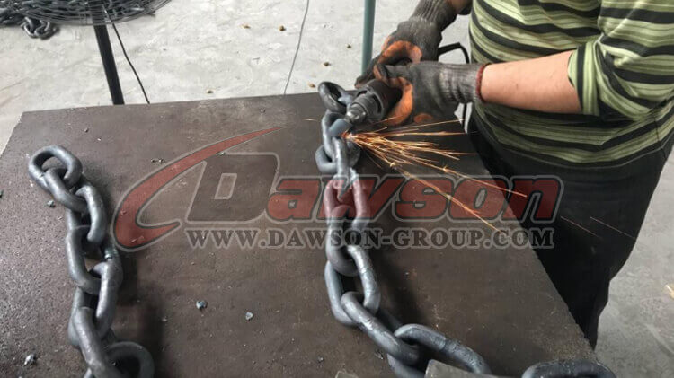 Oficina de trabalho mostra corrente de elo longo para pesca grau 80 / corrente de pesca soldada em a&ccedil;o pintado G80 - Dawson Group Ltd. - Fabricante, fornecedor, f&aacute;brica na China