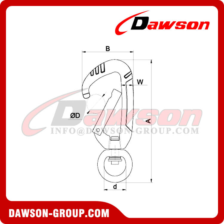 Gancho de presión de aleación de aluminio DS7803D1, clip de presión de mosquetón de aluminio