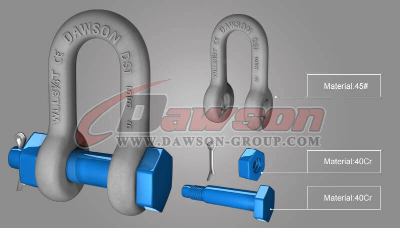 Grillete de arco tipo EE. UU. galvanizado en caliente de la marca Dawson con pasador de seguridad - Dawson Group Ltd. - Fabricante, proveedor y f&aacute;brica de China