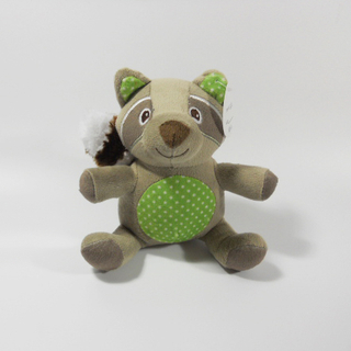 Mini Plush Raccoon Shaped Sound Chew Squeaker Interactive Pet Toy