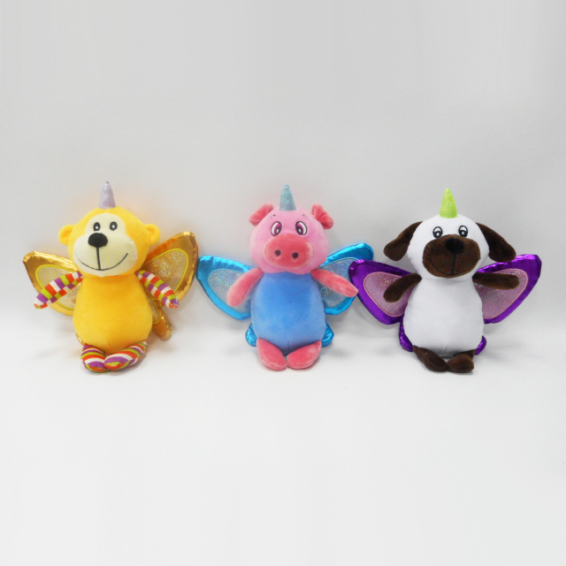 Custom Cute Soft Plush Pig Bear Bee Stuffed Toy with Wings