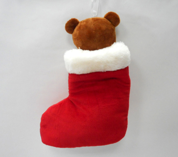 Christmas Socks Brown Bear Decoration Plush Stockings