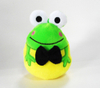 Smiling Green Frog Shape Stuffed Egg Toys with Tie 