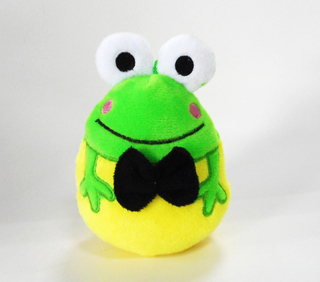 Smiling Green Frog Shape Stuffed Egg Toys with Tie 