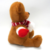 Christmas Decoration Brown Teddy Bear Doll With Christmas Scarf