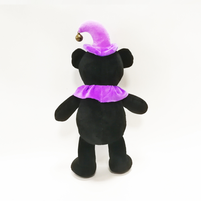 Halloween Black Bears with Purper Hat And Skull Button