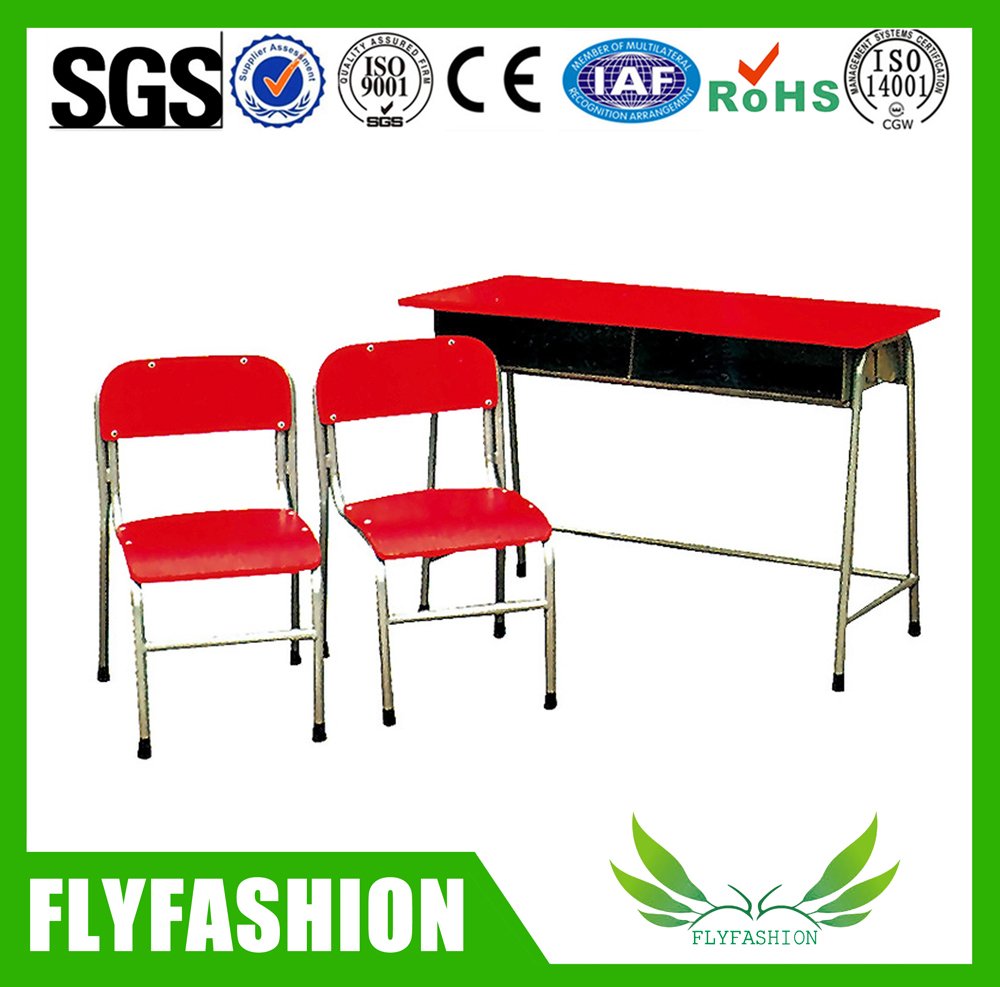 Popular Wooden Double School Desk with Chairs (SF-34C)
