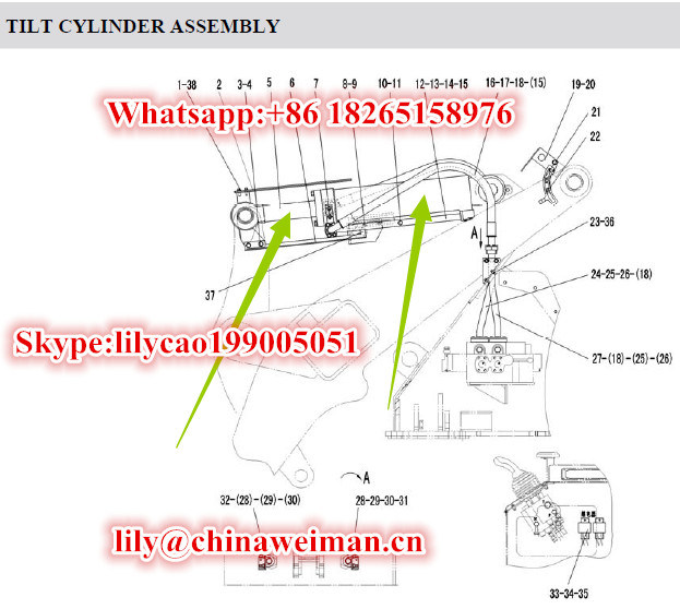 Sdlg LG936L Wheel Loader Spare Parts Tilt Cylinder Hsgf-140*80*502-952p 4120001083