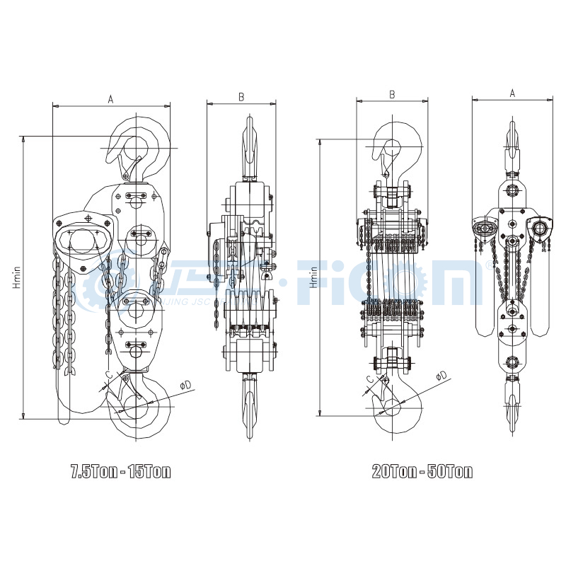 Manual Chain Hoist Model: MH (Capacity: 500-30000kg)