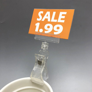 Clear Counter-top Clip on Sign Holder PST5