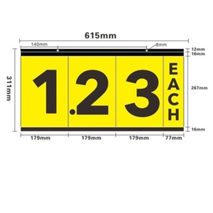 Double Sided Yellow Sprial Sign Board Kit W615mmXH310mm.