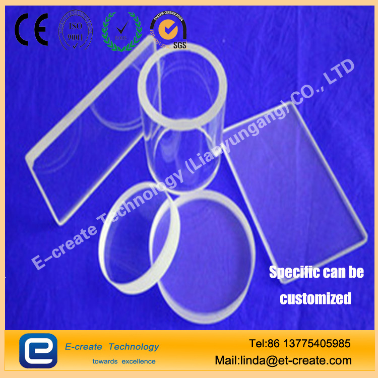 Quartz Sheet High - purity Quartz Glass Square Chip Optical Lens 50mm * 50mm * 1mm Can be customized