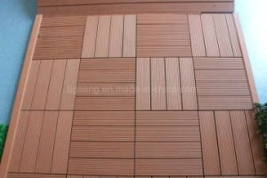 Anti plancher UV de WPC/tuile imperm&eacute;able &agrave; l'eau de Decking/panneau en bois de PE pour l'&eacute;tage