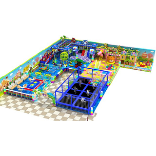Многофункциональная детская игровая площадка для детей с батутным парком для продажи