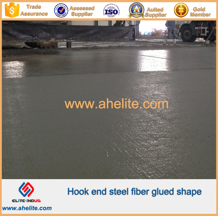 Hook end steel fiber glued shape