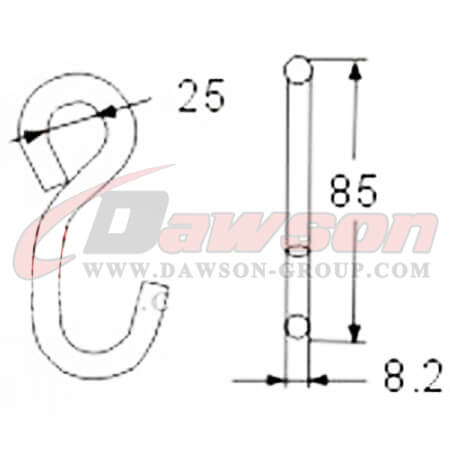 DSWHS009 プラスチック コーティングを施した S フックの図面 - Dawson Group Ltd. - 中国メーカー、サプライヤー、工場