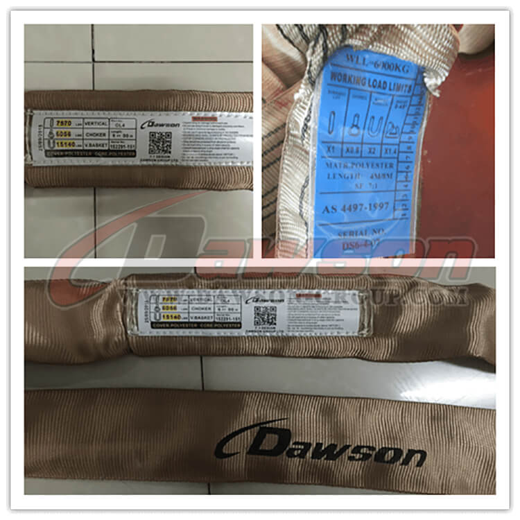 Eslingas redondas de poli&eacute;ster WLL 6T AS 4497 ​​- Dawson Group Ltd. - Fabricante, proveedor y f&aacute;brica de China