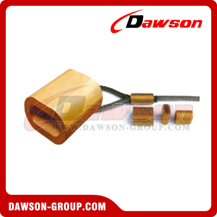 Virolas de cobre para cabo de aço, virola oval de cobre EN 13411-3 DIN3093