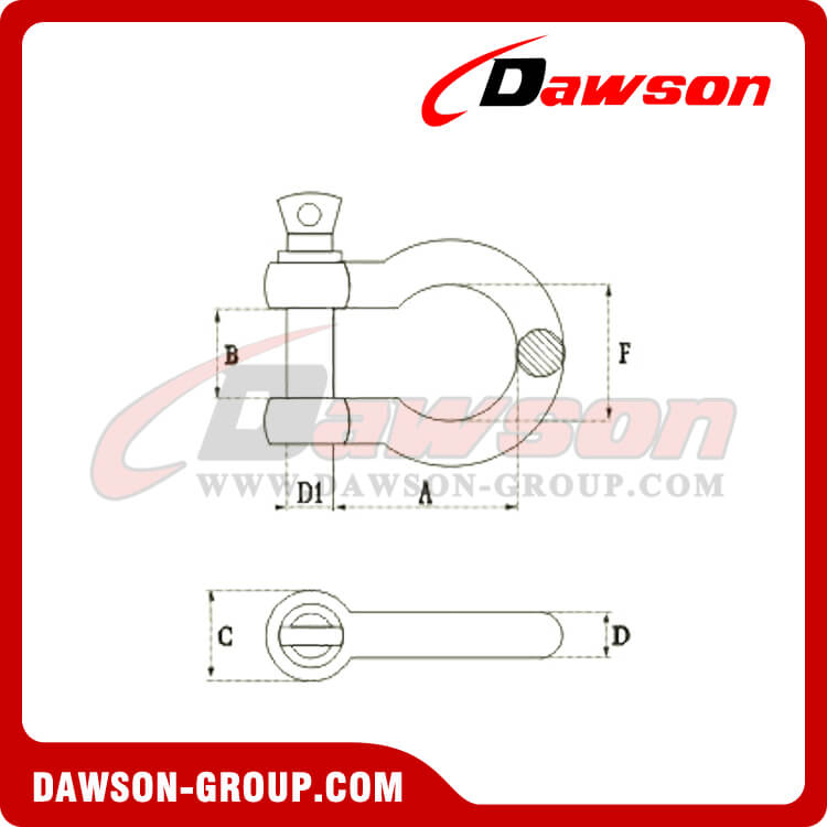 ステンレス鋼 JIS タイプ弓シャックル - Dawson Group Ltd. - 中国メーカー、サプライヤー、工場