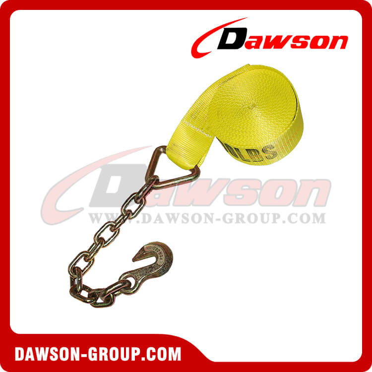 3 x 27 ' ウインチ ストラップ チェーン フック付き - Dawson Group - 中国メーカー サプライヤー