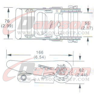 DG-B006 2 ''ラチェット バックル、50MM ラチェット バックル、3000kgs の図面 - 中国ドーソン サプライヤー