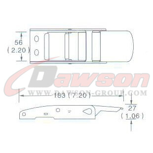 DG-OB003 2 ''オーバーセンター バックル、50MM オーバーセンター バックル、800kgs の図面 - 中国ドーソン サプライヤー