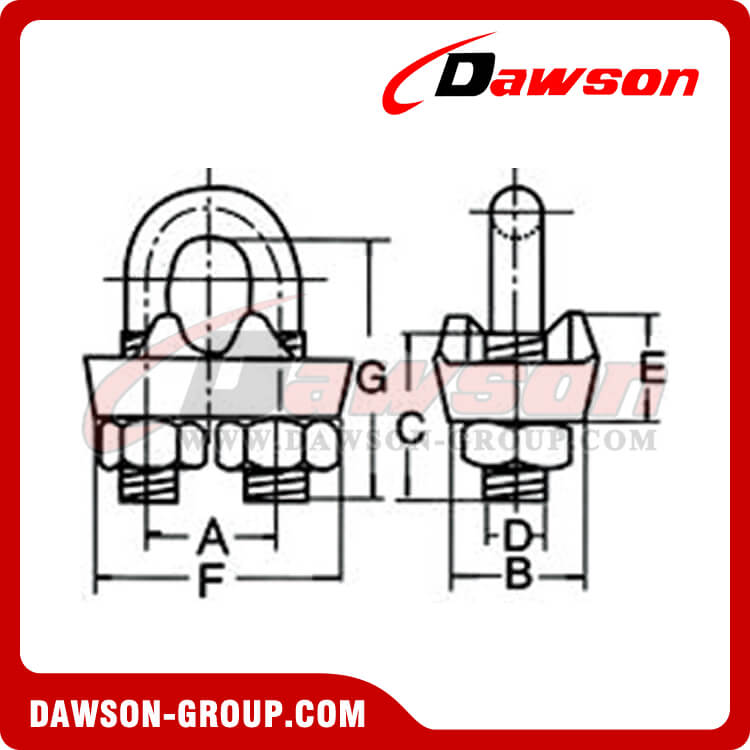 BS462 Hot Dip Galv. Malleable Wire Rope Clips - Dawson Group Ltd. - China Manufacturer, Supplier, Factory, Exporter BS462 溶融亜鉛メッキ可鍛性ワイヤ ロープ クリップ - Dawson Group Ltd. - 中国メーカー、サプライヤー、工場、輸出者