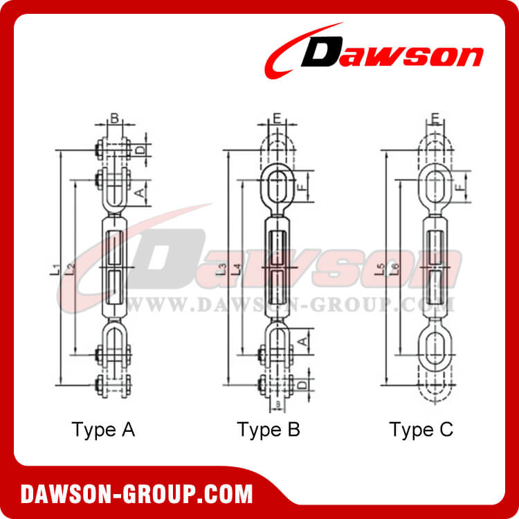 High-Strength Open Turnbuckle - Dawson Group LTD. - China Manufacturer, Supplier, Factory Tensor abierto de alta resistencia - Dawson Group LTD.- Fabricante, proveedor, fábrica de China