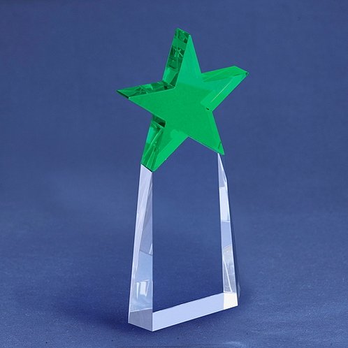 Emerald Star Pinnacle Crystal Trophy for Employee Recognition Event (#78216)