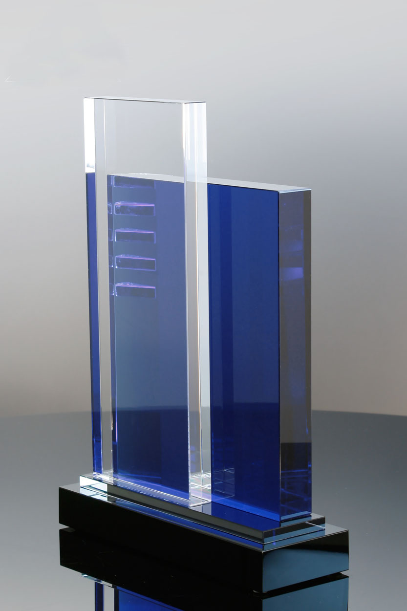 Manhattan Cobalt Crystal Plaque Tower