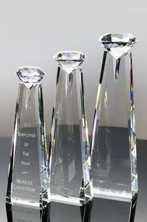Noble Diamond Crystal Award with Diamond Shaped
