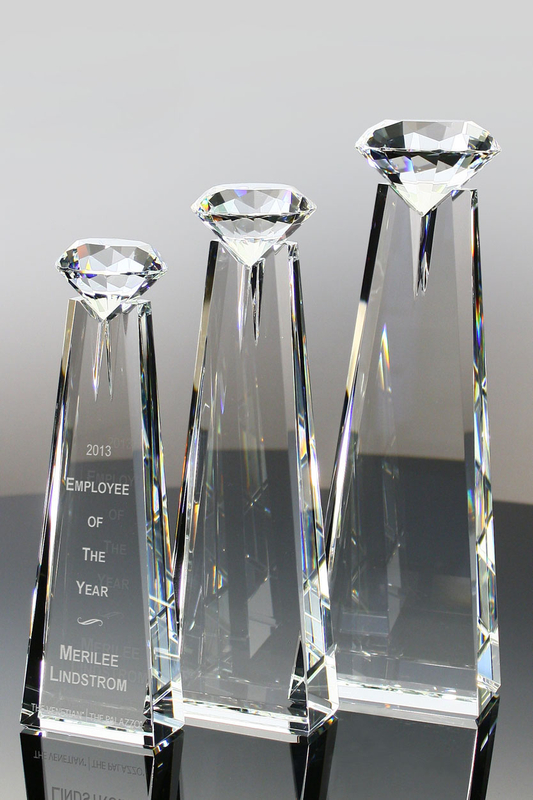 Noble Diamond Crystal Award with Diamond Shaped