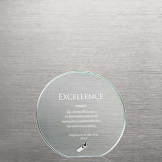Mini Round Jade Glass Award Plaque (#72899, #72898)