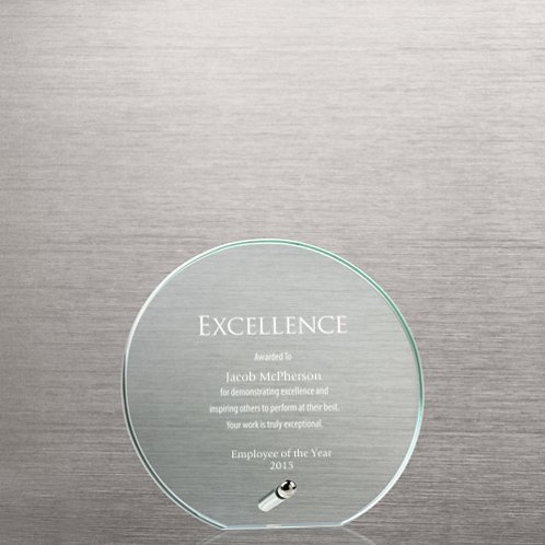 Mini Round Jade Glass Award Plaque (#72899, #72898)