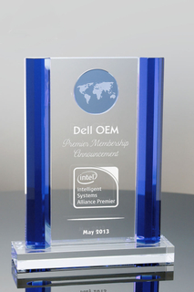 Appreciation Plaques Brunswick Cobalt Crystal Globe