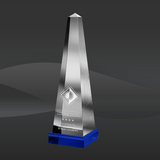 Blue Obelisk Tower Crystal Award (JC-4000-862, JC-4001-862, JC-4002-862)