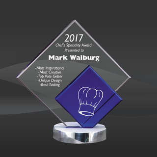 Blue Double Square Glass Award (D-GL39)